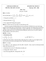 Đề thi KSCL tháng 9 môn Toán 9 năm 2019-2020 - Trường THCS Bế Văn Đàn