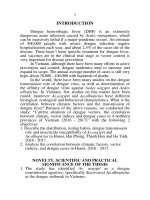 Thực trạng véc tơ sốt xuất huyết dengue, mối tương quan giữa khí hậu với chỉ số véc tơ và số mắc sốt xuất huyết dengue tại 4 tỉnh miền bắc việt nam (2016   2017) tt tiếng anh 