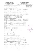 Đề thi học kì 1 môn Toán 10 năm 2018-2019 có đáp án - Trường THPT Yên Mô B