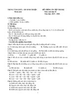 Đề cương ôn tập học kì 1 môn Sinh học 10 năm 2019-2020 - Trung tâm Giáo dục thường xuyên Ninh Thuận