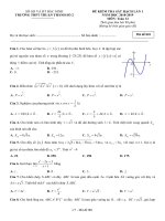 Đề kiểm tra sát hạch lần 1 môn Toán 12 năm 2018-2019 - Trường THPT Thuận Thành số 2