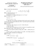 Đề thi học kì 1 môn Toán 7 năm 2017-2018 có đáp án - Phòng GD&ĐT UBND huyện Vĩnh Bảo