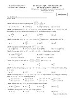 Đề thi KSCL lần 3 môn Toán 10 năm 2018-2019 có đáp án - Trường THPT Yên Lạc 2