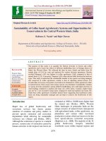 Sustainability of coffee based agroforestry systems and opportunities for conservation in the central western Ghats, India