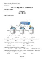 Đề cương ôn thi học kì 1 môn Hóa học 11 năm 2018-2019 - Trường THPT Trần Phú
