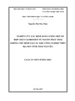 Luận án Tiến sĩ Hóa học: Nghiên cứu xác định hàm lượng một số hợp chất clobenzen từ các nguồn phát thải không chủ định tại các khu công nghiệp Thái Nguyên