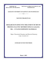Summary of doctor thesis: Research on effective treatment of DDT by photocatalyst method using Fe - CuOx /GO; SBA – 15 nanocomposite materials, Theoretical chemistry and physical chemistry