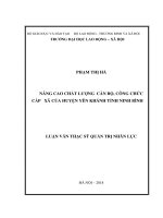 Luận văn Thạc sĩ Quản trị kinh doanh: Nâng cao chất lượng cán bộ, công chức cấp xã tại Yên Khánh Ninh Bình