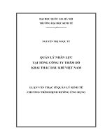 Quản lý nhân lực tại tổng công ty thăm dò khai thác dầu khí việt nam 