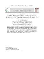 Thực trạng mức độ nhận thức và tiêu dùng rau an toàn trên địa bàn thành phố Thái Nguyên