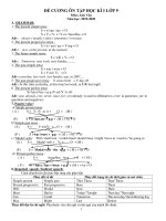 Đề cương ôn tập học kì 1 môn Tiếng Anh 9 năm 2019-2020 - Trường THCS&THPT Võ Nguyên Giáp