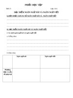 Mẫu Phiếu học tập Ngữ văn lớp 10 - Tiết 23: Đặc điểm ngôn ngữ nói và ngôn ngữ viết