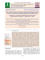 Effect of organic manures on physical, chemical and biological properties of soil and crop yield in fingermillet-redgram intercropping system