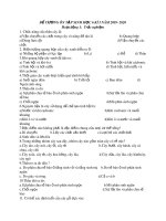 Đề cương ôn tập học kì 1 môn Sinh học 6 năm 2019-2020 - Trường THCS Hòa Nam