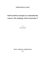 Master Thesis in Economics: Staff retention strategies in a humanitarian context: The challenge of the Generation Y