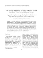 The Situation of Antibiotic resistance of bacteria Isolated from Fresh Water Fish in Hai Duong Province