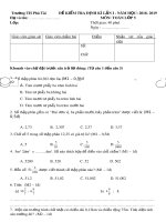 Đề kiểm tra định kì lần 1 môn Toán lớp 5 năm học 2018-2019 - Trường TH Phú Tài