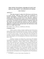 The effectiveness and relevance of social security allowance in Nepal