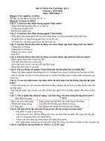 Đề cương ôn tập học kì 1 môn Sinh học 7 năm 2019-2020 - Trường THCS Nguyễn Du