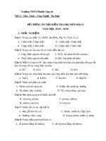 Đề cương ôn tập học kì 1 môn Hóa học 8 năm 2019-2020 - Trường THCS Phước Nguyên