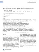 Bước đầu điều tra cây thuốc sử dụng theo kinh nghiệm dân gian ở tỉnh Ninh Thuận