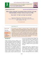 Effect of spray of specific concentration of boron and zinc on growth, yield and quality of tomato (Solanum lycopersicum Mill.)