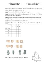 Đề cương ôn tập học kì 1 môn Công nghệ 8 năm 2019-2020 - Trường THCS Thăng Long