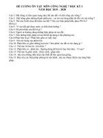 Đề cương ôn tập học kì 1 môn Công nghệ 7 năm 2019-2020 - Trường THCS&THPT Võ Nguyên Giáp