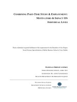 Master Thesis in Economics: Combining Part-Time Study & Employment:  Motivators & Impact On  Individual Lives