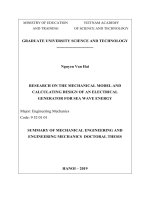 Summary of mechanical engineering and engineering mechanics doctoral thesis: Research on the mechanical model and calculating design of an electrical generator for sea wave energy