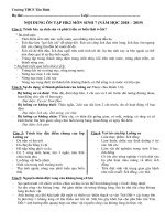 Đề cương ôn tập học kì 2 môn Sinh học 7 năm 2018-2019 - Trường THCS Tân Bình