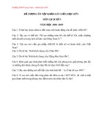 Đề cương ôn tập giữa học kì 1 môn Lịch sử 9 năm 2018-2019 - Trường THCS Long Toàn