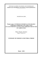 Summary of chemical doctoral thesis: Synthesis of hydrotalcites bearing corrosion inhibitors and fabrication of nanocomposite coatings for corrosion protection of carbon steel