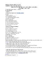 Đề cương ôn tập học kì 1 môn Tiếng Anh 6 năm 2019-2020 - Trường THCS Thị trấn Mỏ Cày Bắc