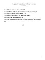 Đề cương ôn tập kiểm tra 1 tiết HK1 môn GDCD 6 năm 2019-2020 - Trường THCS Long Toàn