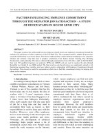 Factors influencing employee commitment through the mediator job satisfaction - a study of office staffs in Ho Chi Minh City