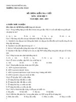 Đề cương ôn tập kiểm tra 1 tiết môn Sinh học 9 năm 2018-2019 - Trường THCS Long Toàn
