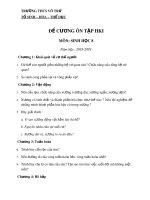 Đề cương ôn tập học kì 1 môn Sinh học 8 năm 2018-2019 - Trường THCS Võ Trứ