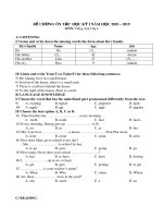 Đề cương ôn tập học kì 1 môn Tiếng Anh 6 năm 2018-2019 - Trường THCS Võ Trứ