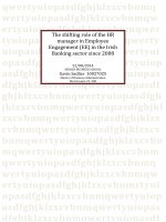 Master Thesis in Economics: The shifting role of the HR manager in employee engagement (ee) in the Irish banking