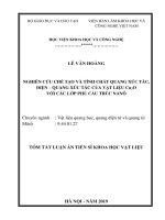 Tóm tắt Luận án Tiến sĩ Khoa học vật liệu: Nghiên cứu chế tạo và tính chất quang xúc tác, điện – quang xúc tác của vật liệu Cu2O với các lớp phủ cấu trúc nano