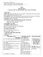 Giáo án Tin học lớp 7 - Bài thực hành 2: Làm quen với các kiểu dữ liệu trên trang tính (Tiếp theo)