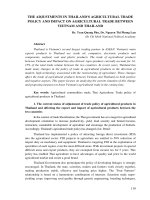 The adjustments in Thailand''s agricultural trade policy and impact on agricultural trade between Vietnam and Thailand