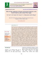Effect of foliar application of organic and inorganic substances on the yield of chick pea under limited water supply