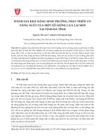Đánh giá khả năng sinh trưởng, phát triển và năng suất của một số giống lúa lai mới tại tỉnh Hà Tĩnh