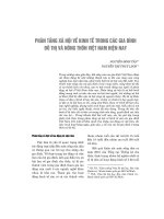 Phân tầng xã hội về kinh tế trong các gia đình đô thị và nông thôn Việt Nam hiện nay