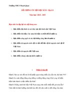 Đề cương ôn tập học kì 2 môn Địa lí 8 năm 2018-2019 - Trường THCS Thanh Quan