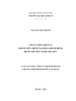 Chất lượng dịch vụ khám chữa bệnh tại khoa khám bệnh, bệnh viện hữu nghị việt đức 