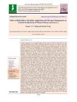 Effect of biofertilizer, herbicide application and nitrogen management on growth, productivity of wheat (Triticum aestivum L.)
