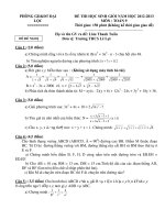 Đề thi tham khảo học sinh giỏi môn Toán lớp 9 năm học 2012-2013 – Trường THCS Lê Lợi